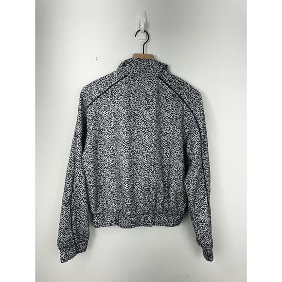 Allfenix White Leopard Print Cropped Full Zip Jacket Anthropologie Medium - Picture 10 of 12